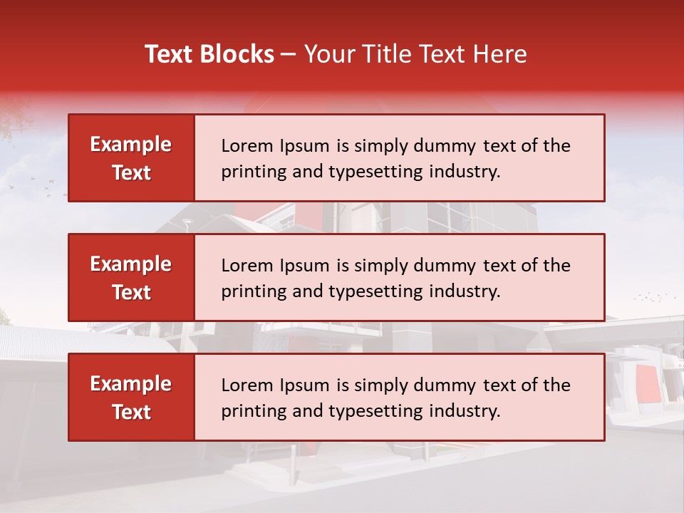 A Red And White Building With Stairs And Balconies PowerPoint Template