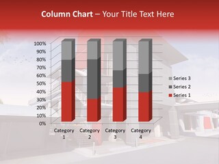 A Red And White Building With Stairs And Balconies PowerPoint Template