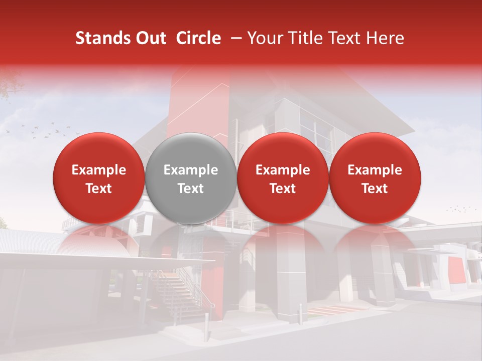 A Red And White Building With Stairs And Balconies PowerPoint Template