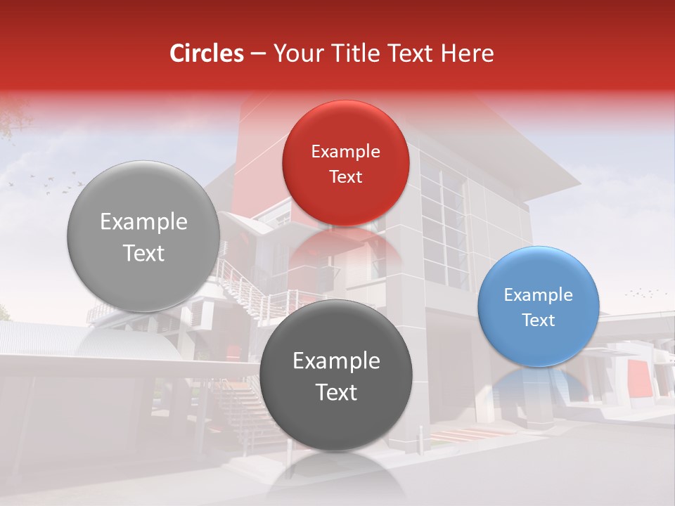 A Red And White Building With Stairs And Balconies PowerPoint Template