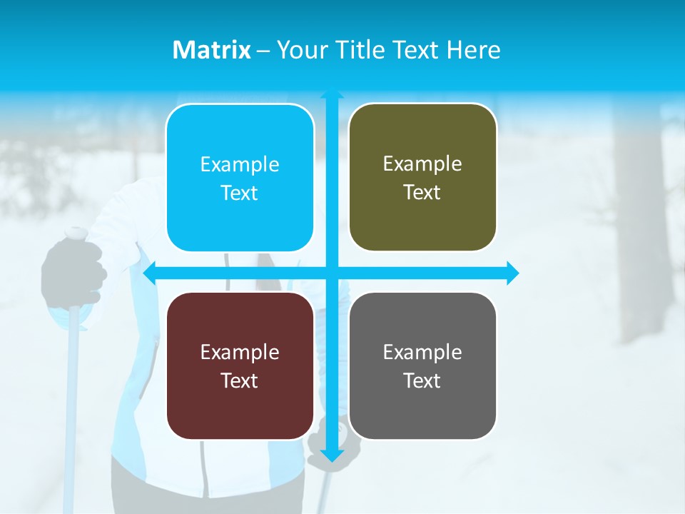 A Woman In A White And Blue Jacket Holding Skis PowerPoint Template