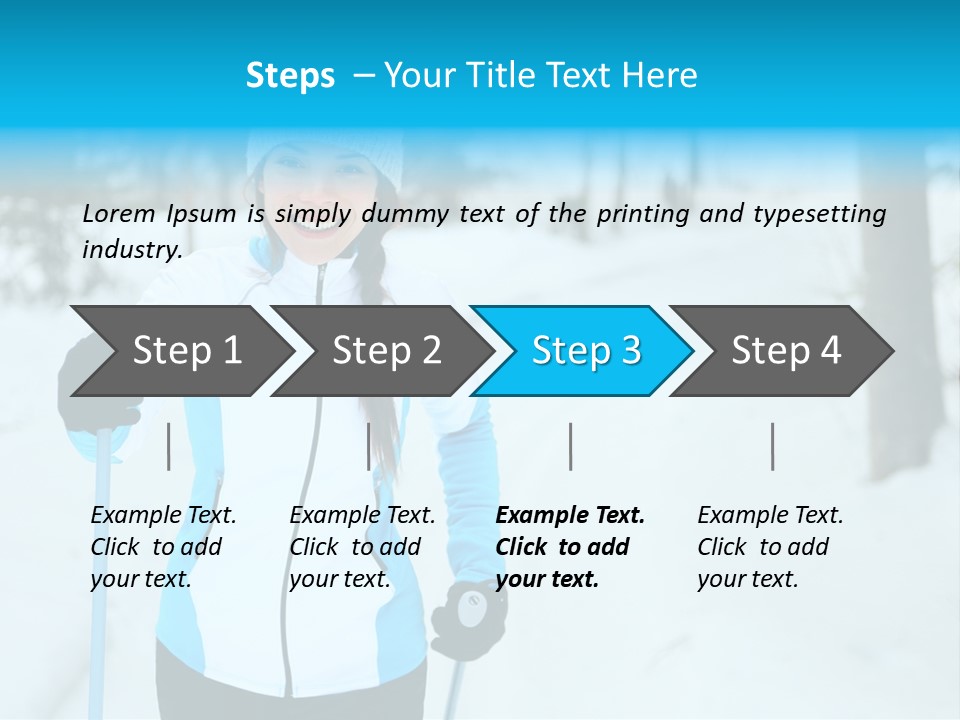 A Woman In A White And Blue Jacket Holding Skis PowerPoint Template