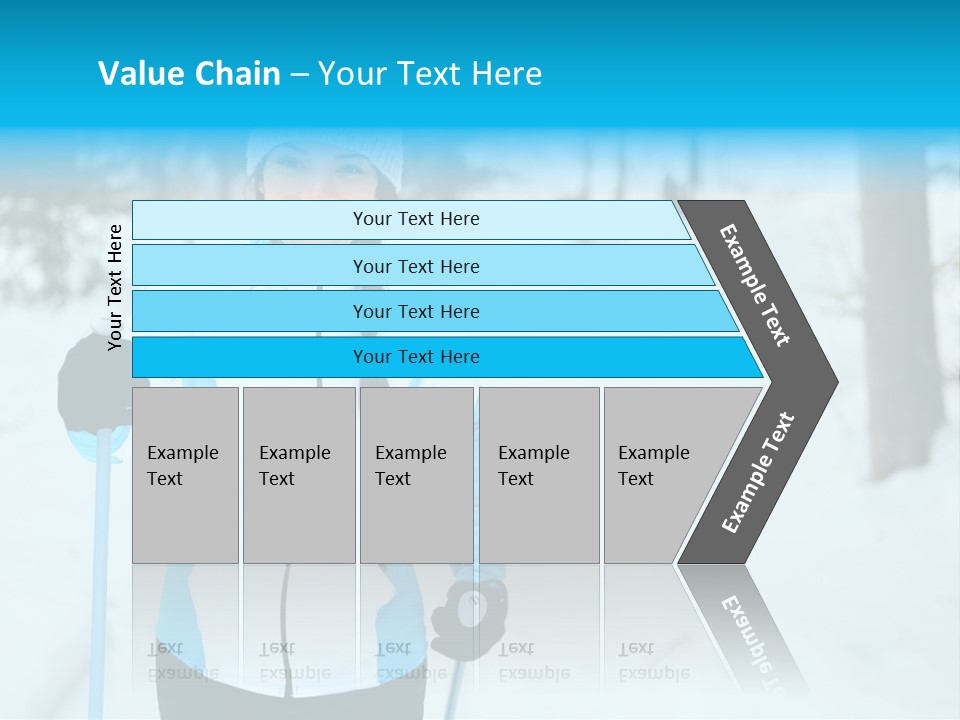 A Woman In A White And Blue Jacket Holding Skis PowerPoint Template