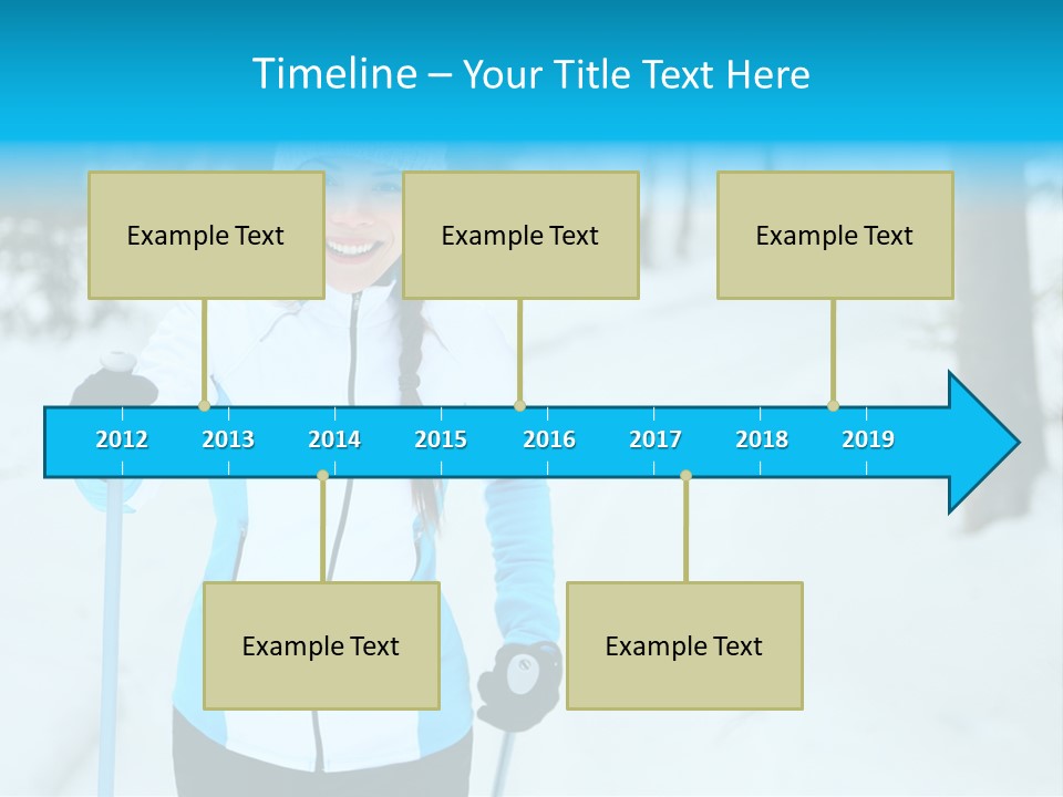 A Woman In A White And Blue Jacket Holding Skis PowerPoint Template