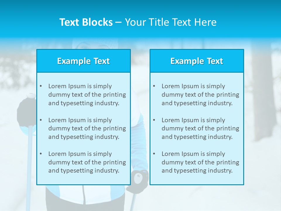 A Woman In A White And Blue Jacket Holding Skis PowerPoint Template