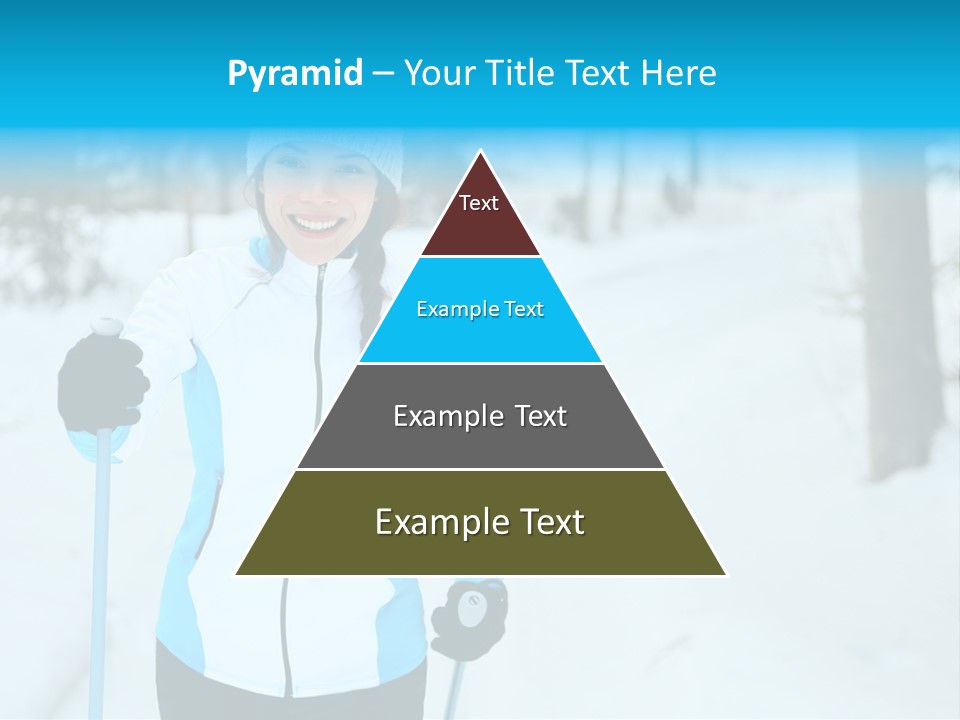 A Woman In A White And Blue Jacket Holding Skis PowerPoint Template