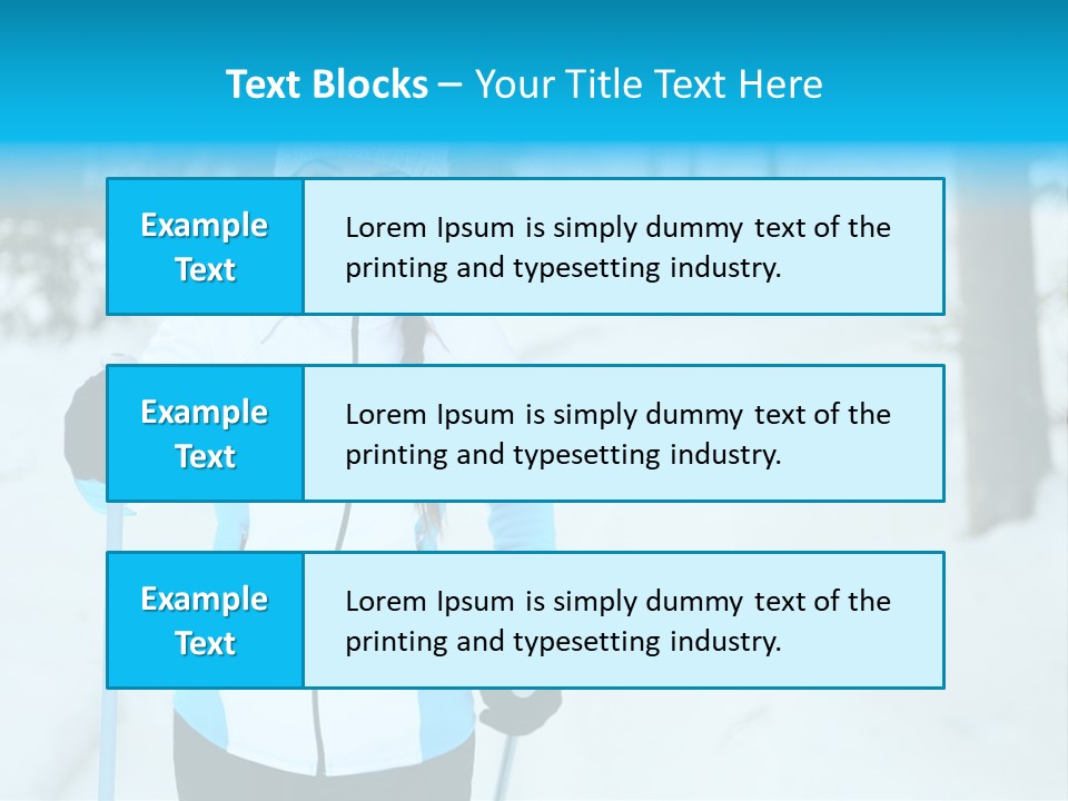 A Woman In A White And Blue Jacket Holding Skis PowerPoint Template