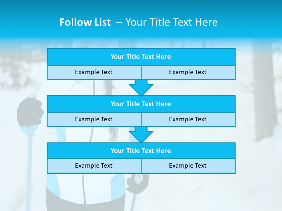 A Woman In A White And Blue Jacket Holding Skis PowerPoint Template