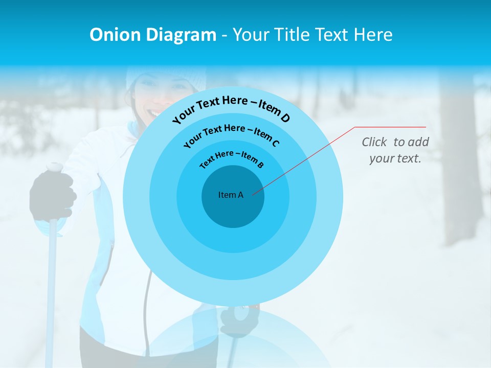 A Woman In A White And Blue Jacket Holding Skis PowerPoint Template