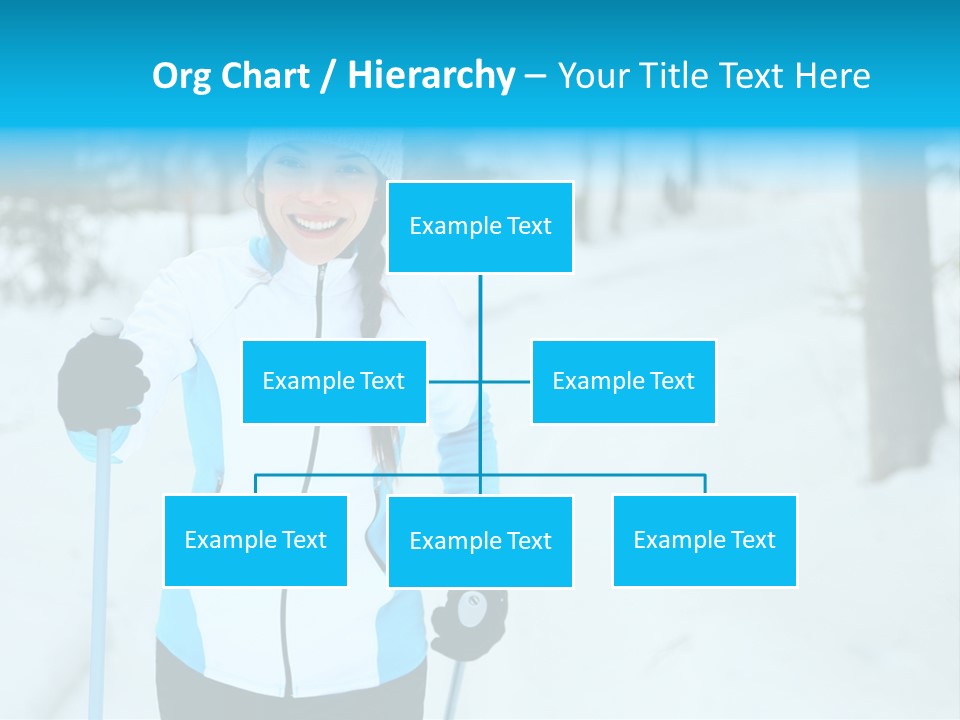 A Woman In A White And Blue Jacket Holding Skis PowerPoint Template