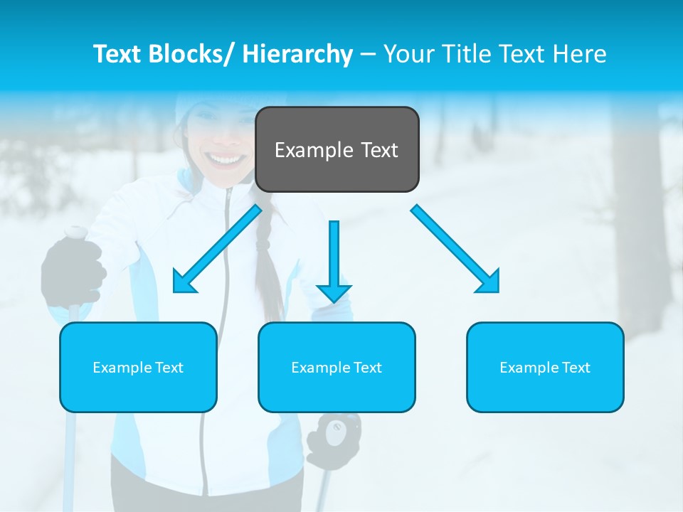 A Woman In A White And Blue Jacket Holding Skis PowerPoint Template