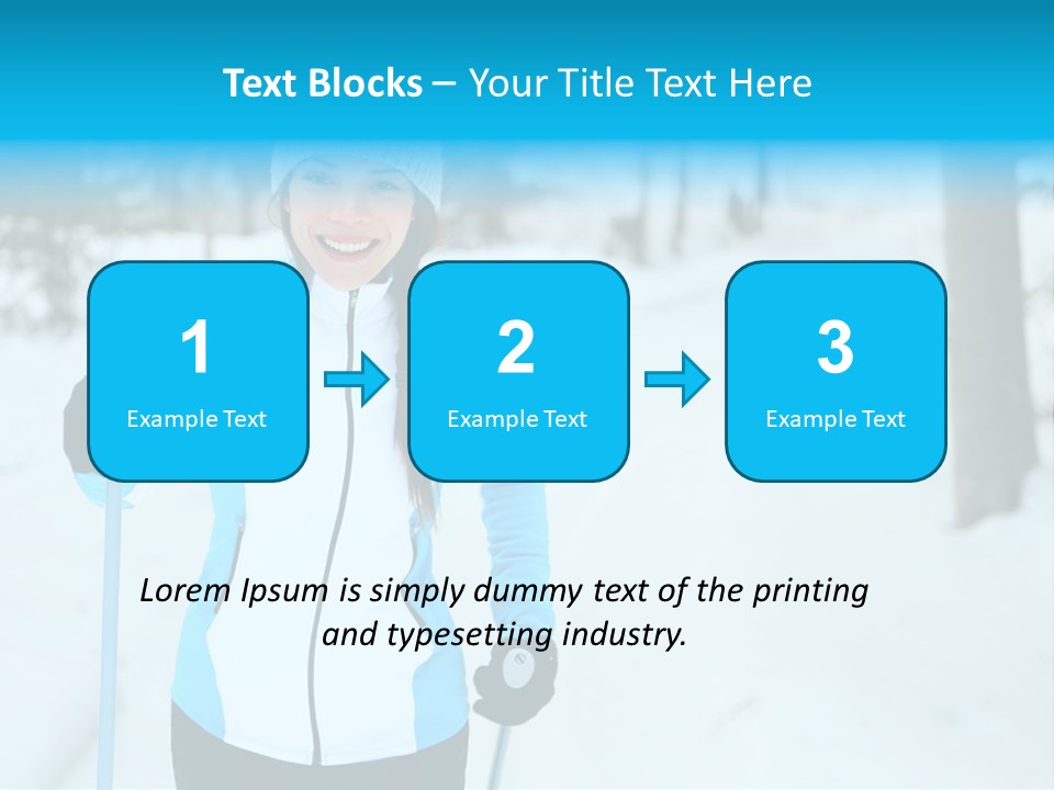 A Woman In A White And Blue Jacket Holding Skis PowerPoint Template