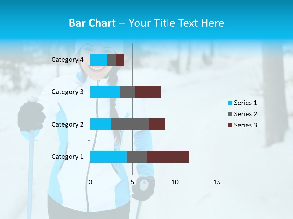 A Woman In A White And Blue Jacket Holding Skis PowerPoint Template