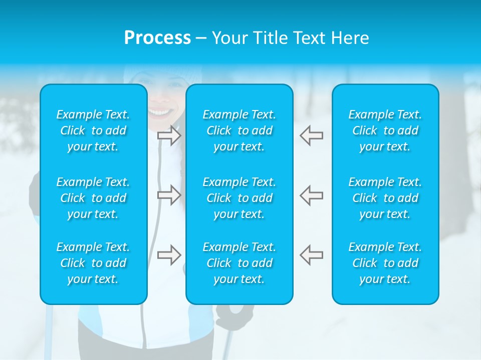 A Woman In A White And Blue Jacket Holding Skis PowerPoint Template