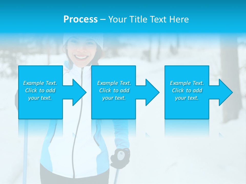 A Woman In A White And Blue Jacket Holding Skis PowerPoint Template