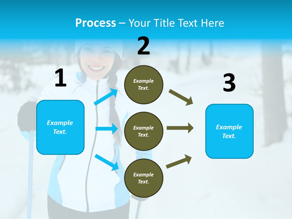 A Woman In A White And Blue Jacket Holding Skis PowerPoint Template