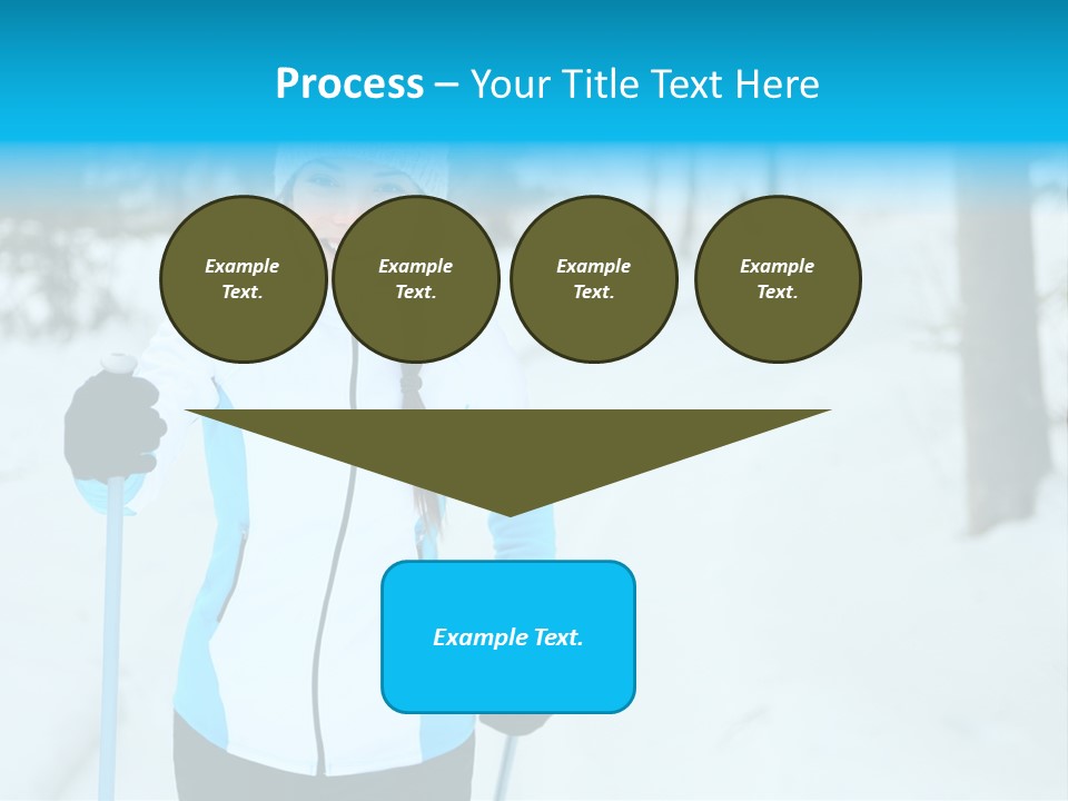 A Woman In A White And Blue Jacket Holding Skis PowerPoint Template