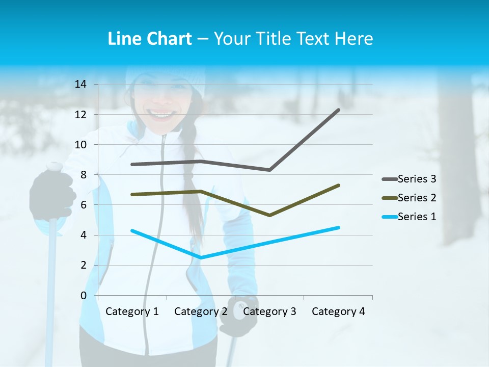 A Woman In A White And Blue Jacket Holding Skis PowerPoint Template