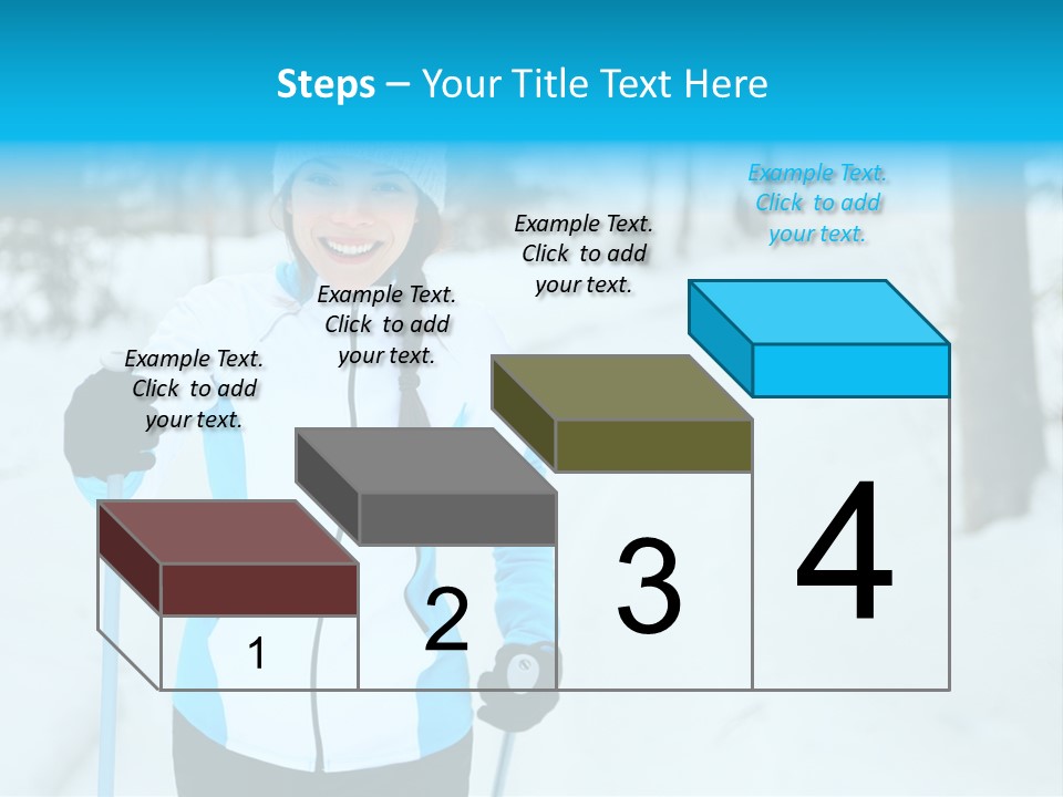 A Woman In A White And Blue Jacket Holding Skis PowerPoint Template