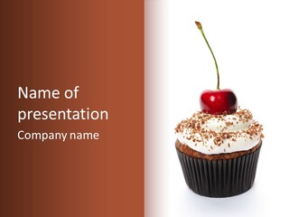 Cupcake Food Cherry PowerPoint Template