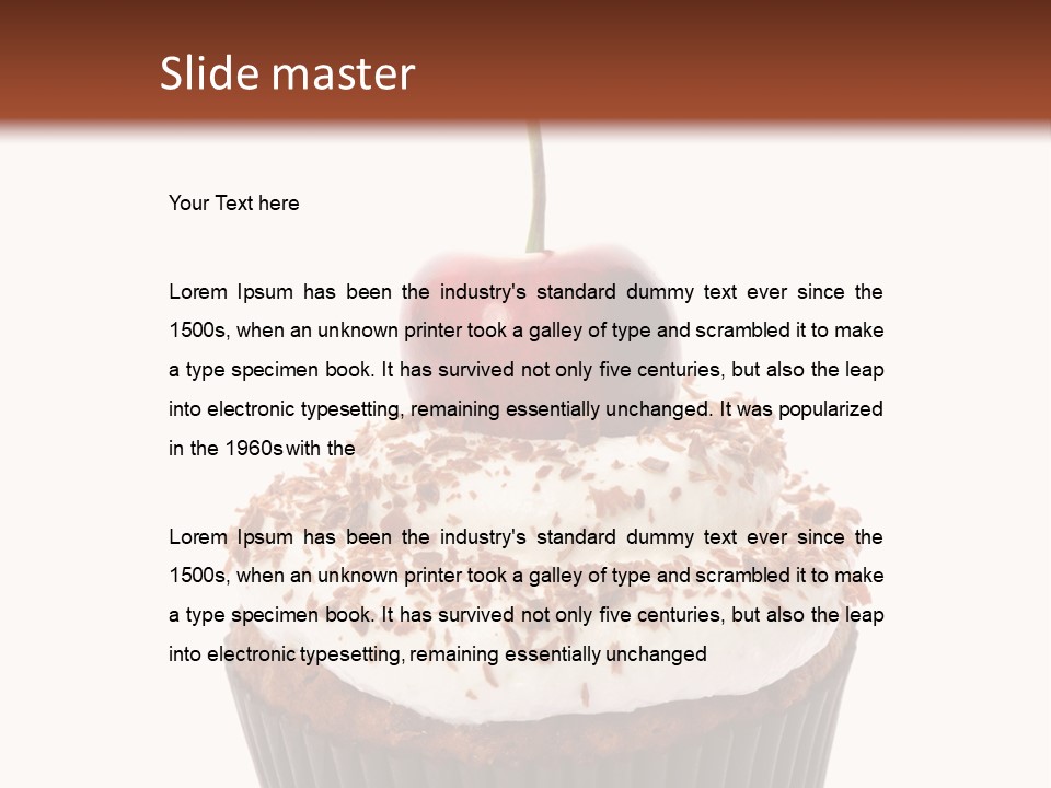 Cupcake Food Cherry PowerPoint Template