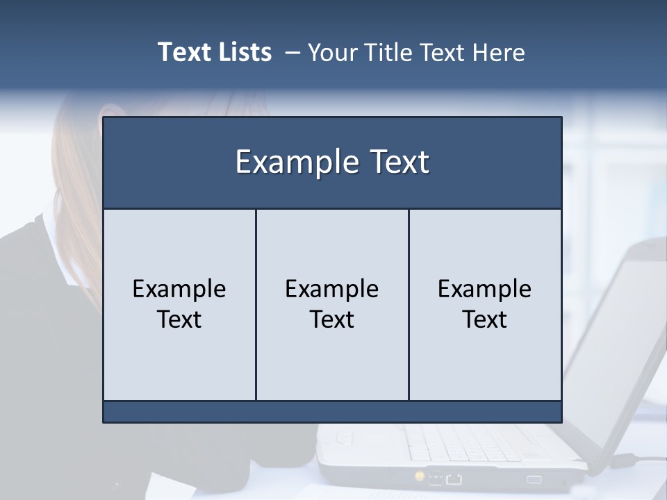 A Woman Sitting At A Desk Covering Her Face With Her Hands PowerPoint Template