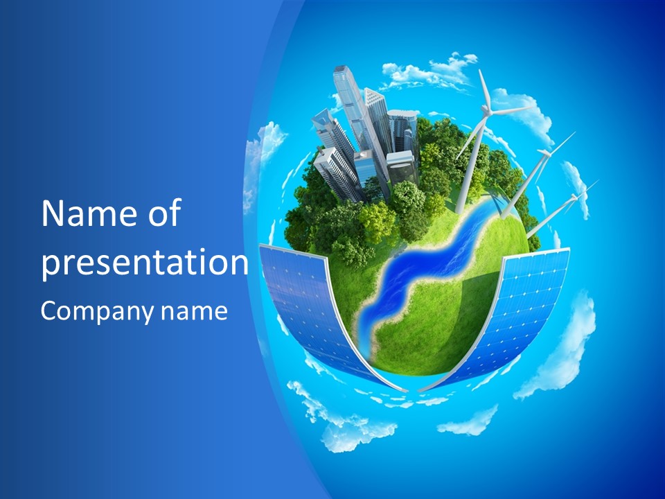 Cyan Blue Bank PowerPoint Template