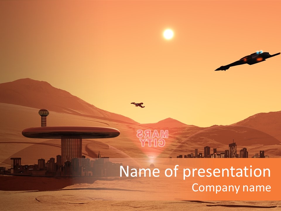 A Computer Generated Image Of A Futuristic City PowerPoint Template