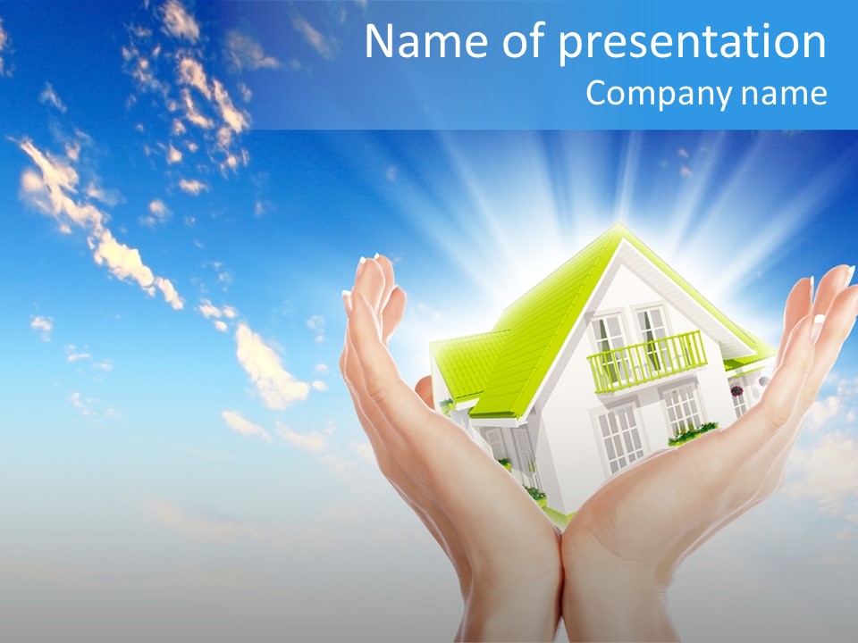A Person Holding A House In Their Hands PowerPoint Template