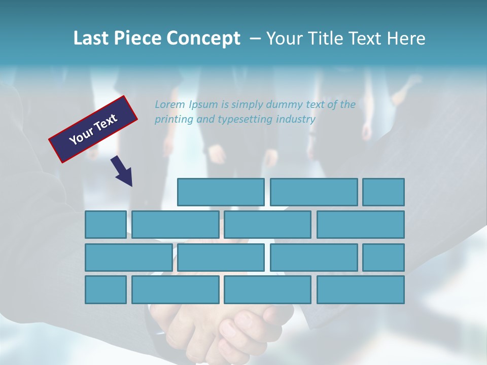 Two Men Shaking Hands In Front Of A Group Of People PowerPoint Template