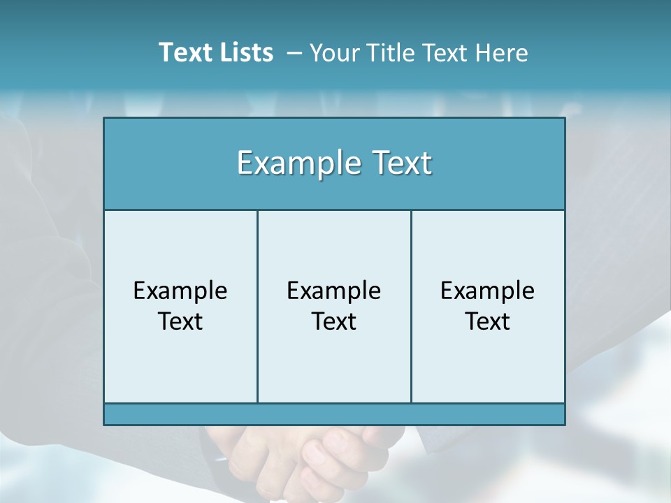 Two Men Shaking Hands In Front Of A Group Of People PowerPoint Template