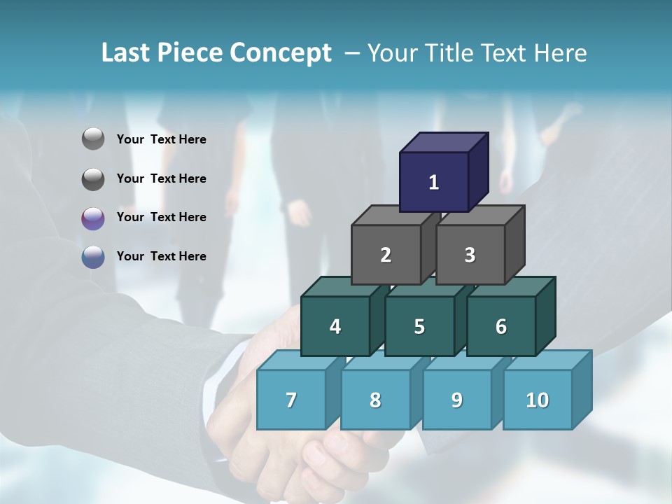 Two Men Shaking Hands In Front Of A Group Of People PowerPoint Template