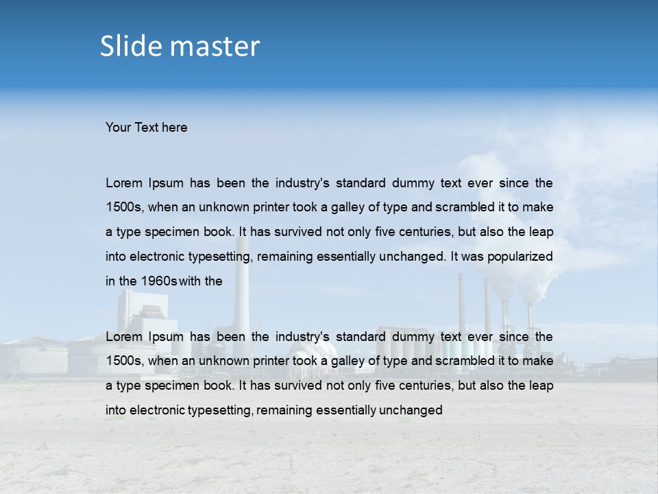 A Power Plant With Smoke Coming Out Of It PowerPoint Template