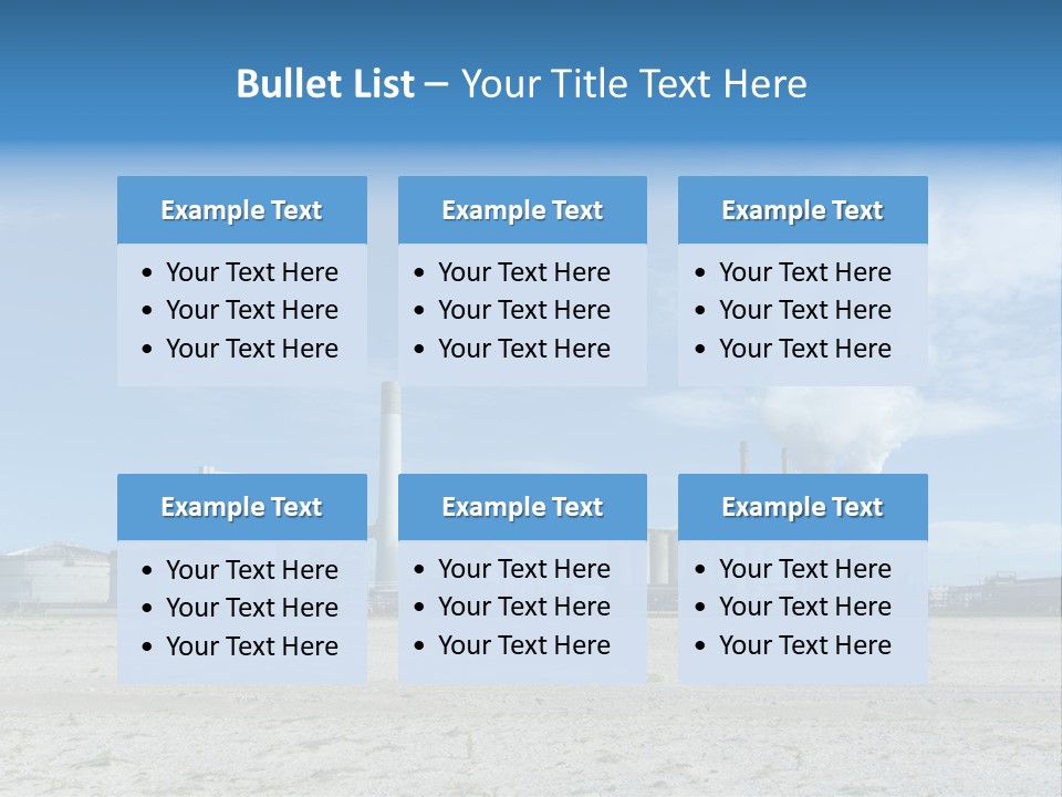 A Power Plant With Smoke Coming Out Of It PowerPoint Template