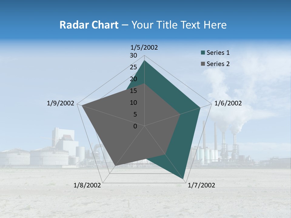 A Power Plant With Smoke Coming Out Of It PowerPoint Template