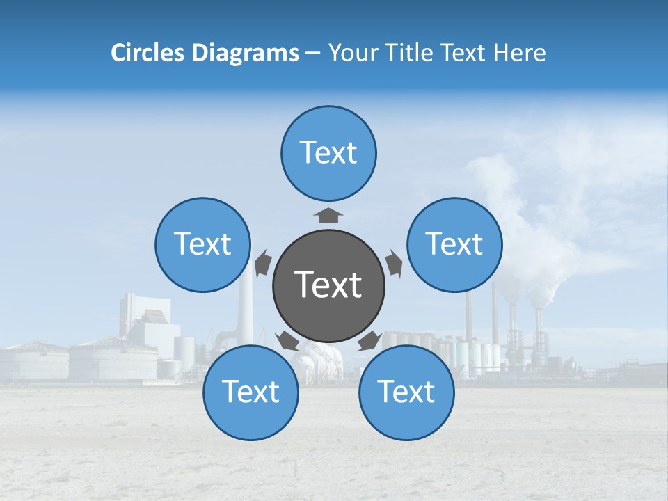 A Power Plant With Smoke Coming Out Of It PowerPoint Template