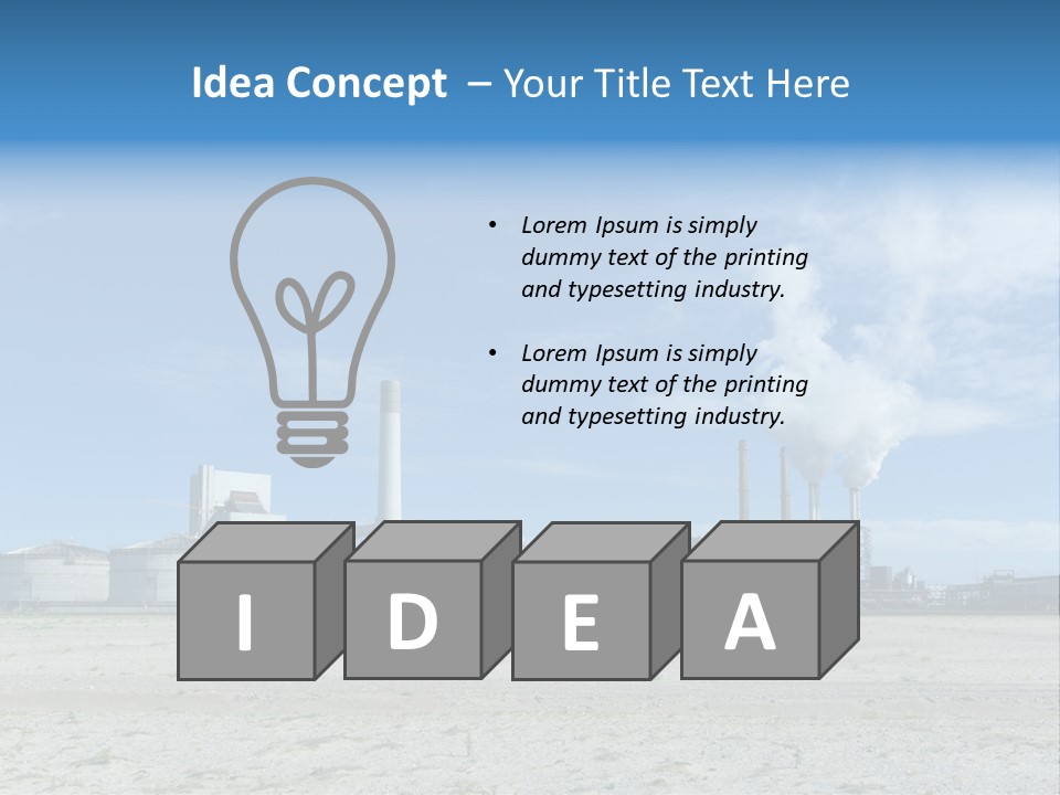 A Power Plant With Smoke Coming Out Of It PowerPoint Template
