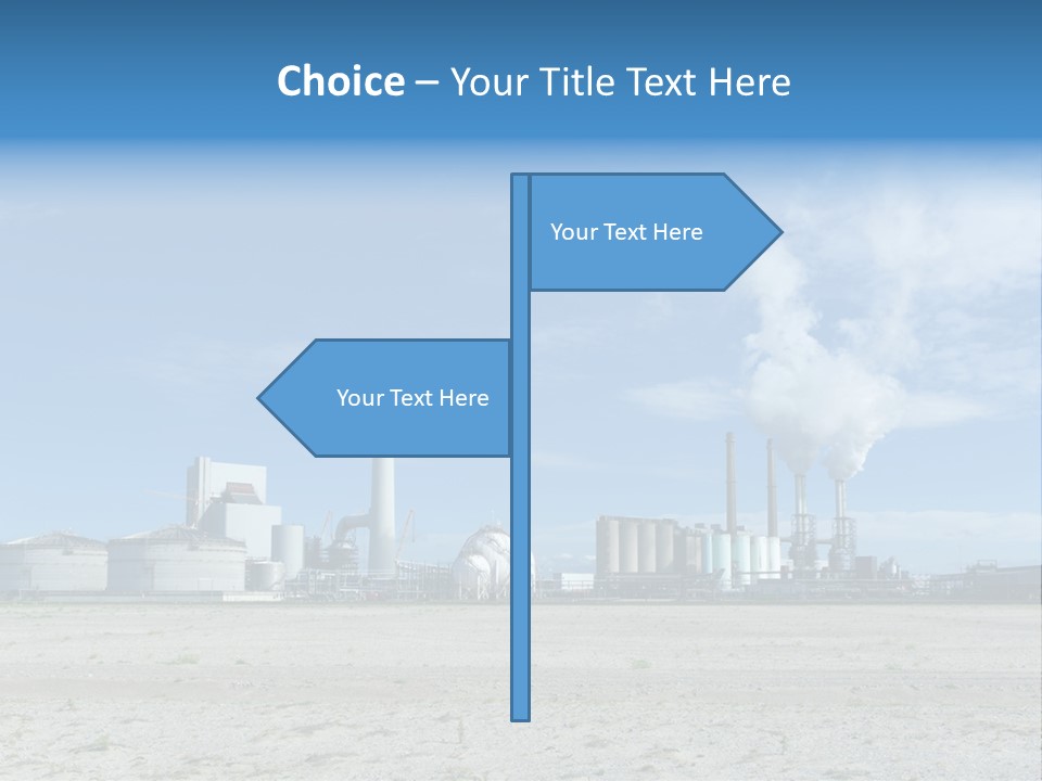 A Power Plant With Smoke Coming Out Of It PowerPoint Template