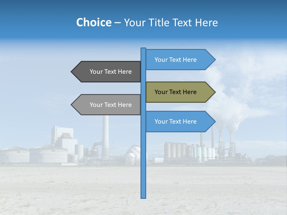 A Power Plant With Smoke Coming Out Of It PowerPoint Template