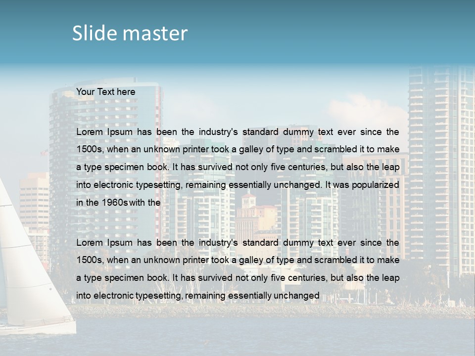 Cityscape Buildings Clear Skies PowerPoint Template