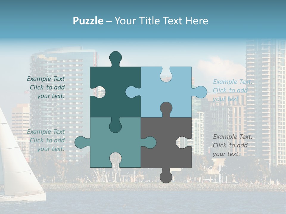 Cityscape Buildings Clear Skies PowerPoint Template