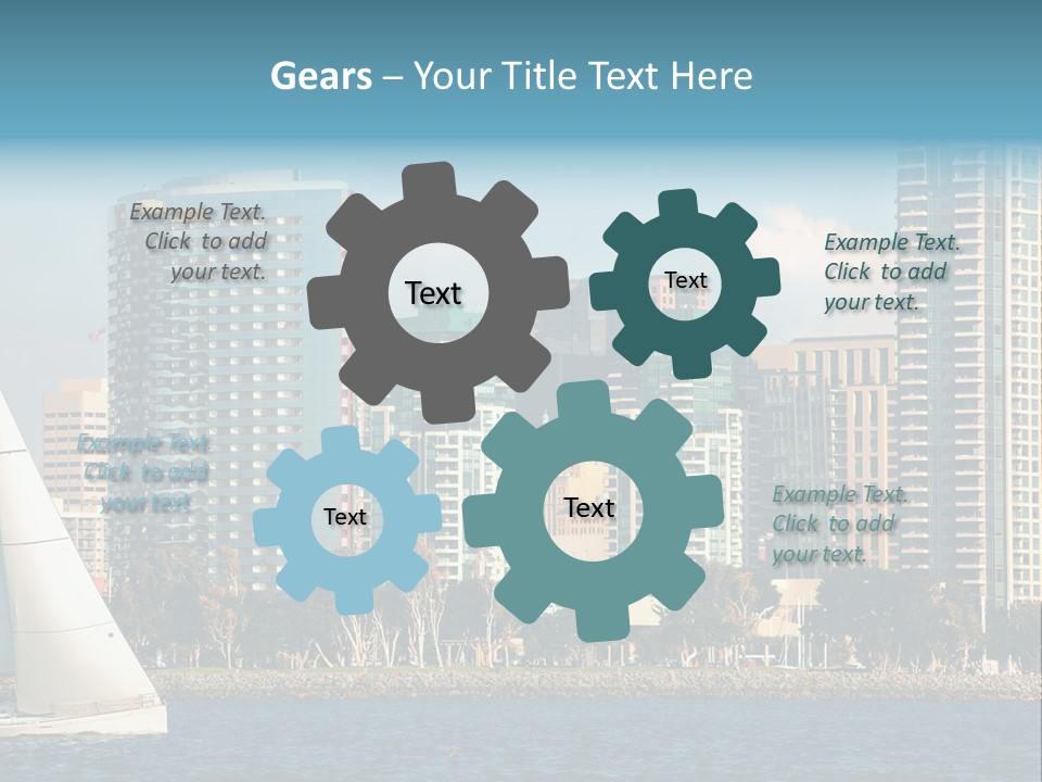 Cityscape Buildings Clear Skies PowerPoint Template