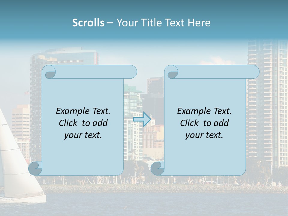Cityscape Buildings Clear Skies PowerPoint Template
