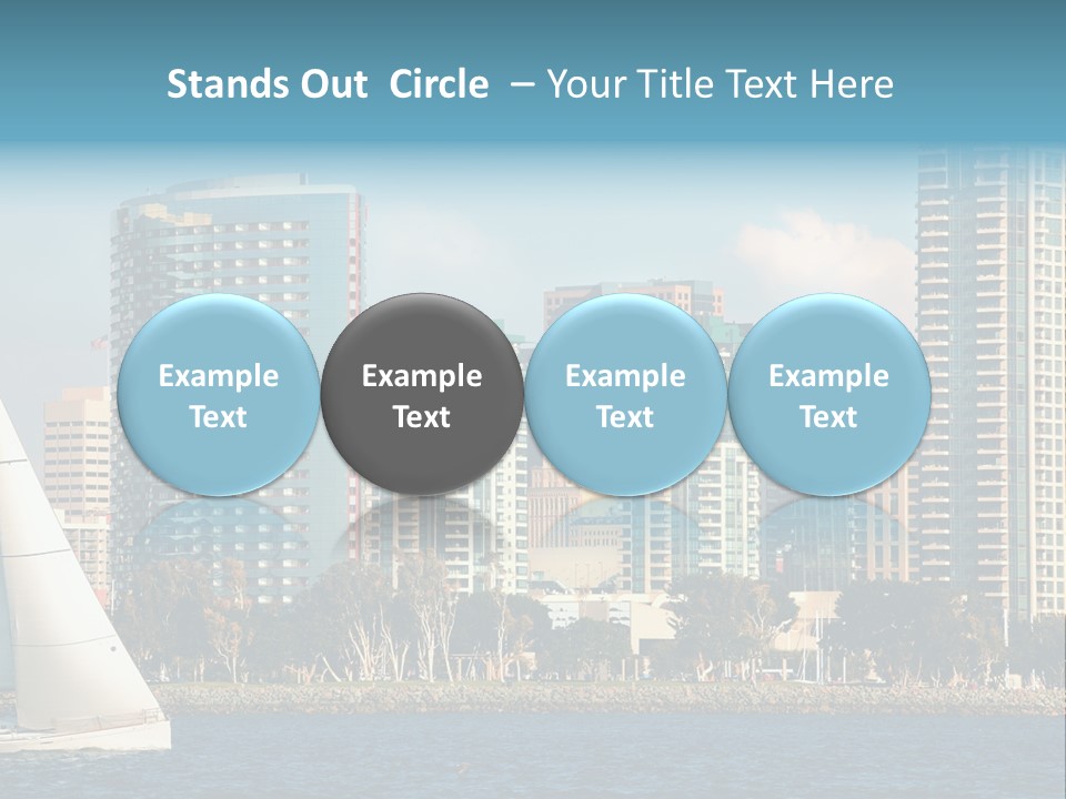 Cityscape Buildings Clear Skies PowerPoint Template