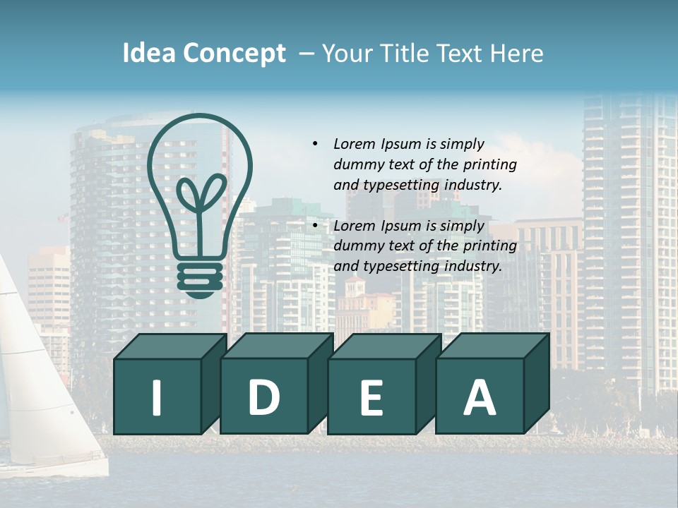 Cityscape Buildings Clear Skies PowerPoint Template