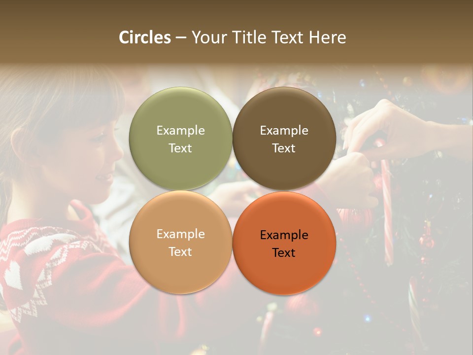 A Young Girl Is Decorating A Christmas Tree PowerPoint Template