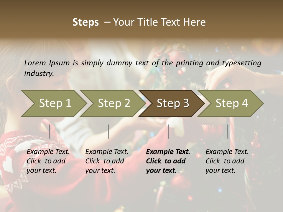 A Young Girl Is Decorating A Christmas Tree PowerPoint Template