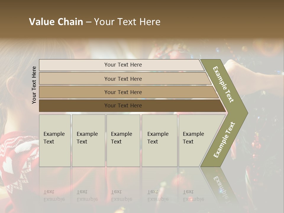 A Young Girl Is Decorating A Christmas Tree PowerPoint Template