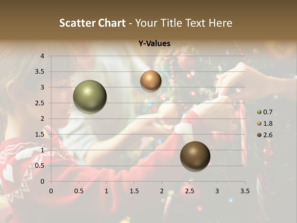 A Young Girl Is Decorating A Christmas Tree PowerPoint Template