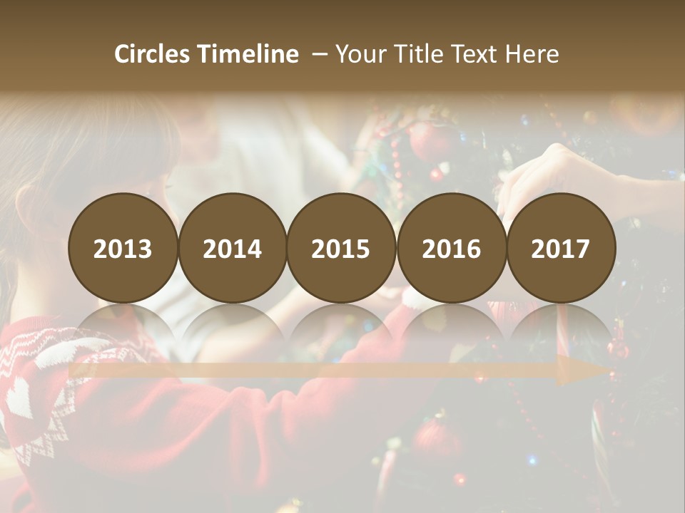 A Young Girl Is Decorating A Christmas Tree PowerPoint Template